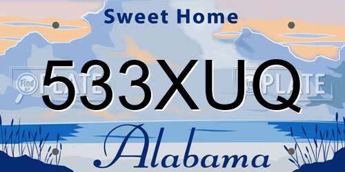 533XUQ Alabama License Plate