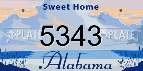 5343 Alabama License Plate