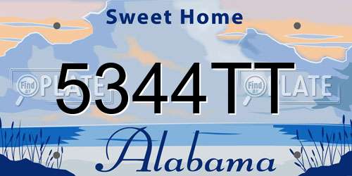 5344TT Alabama License Plate