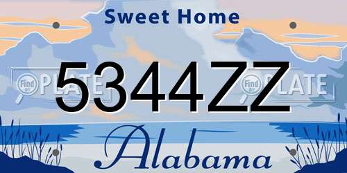 5344ZZ Alabama License Plate