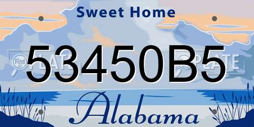 53450B5 Alabama License Plate