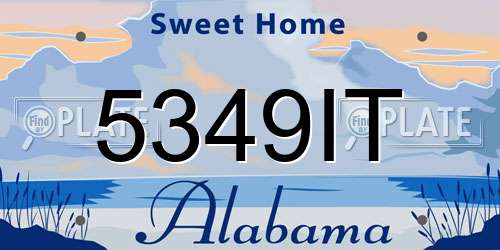 5349IT Alabama License Plate