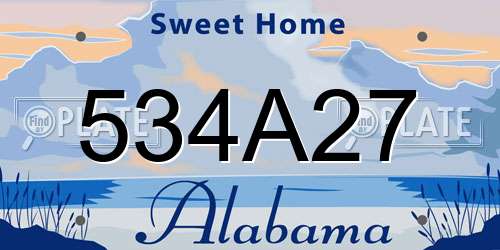 534A27 Alabama License Plate