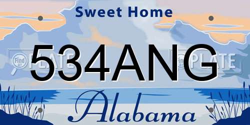 534ANG Alabama License Plate