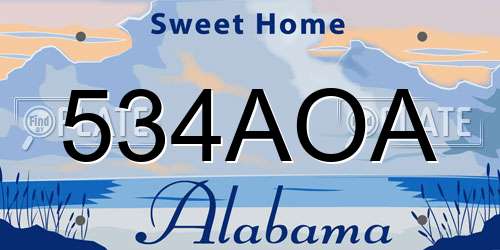 534AOA Alabama License Plate