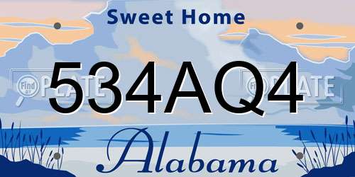 534AQ4 Alabama License Plate