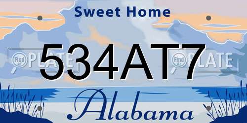 534AT7 Alabama License Plate