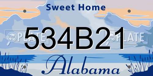534B21 Alabama License Plate