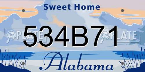 534B71 Alabama License Plate