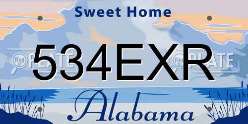 534EXR Alabama License Plate