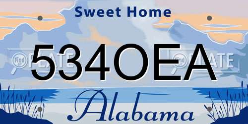 534OEA Alabama License Plate