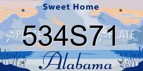 534S71 Alabama License Plate