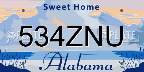 534ZNU Alabama License Plate