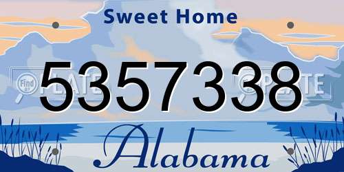 5357338 Alabama License Plate