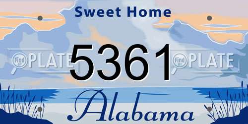5361 Alabama License Plate