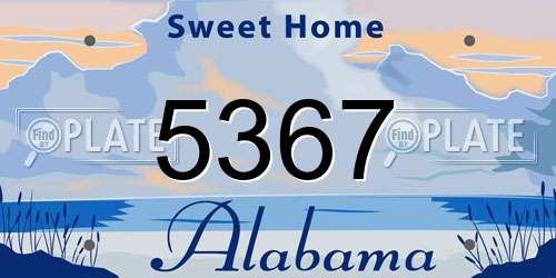 5367 Alabama License Plate