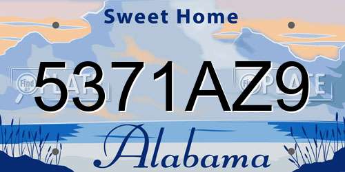 5371AZ9 Alabama License Plate