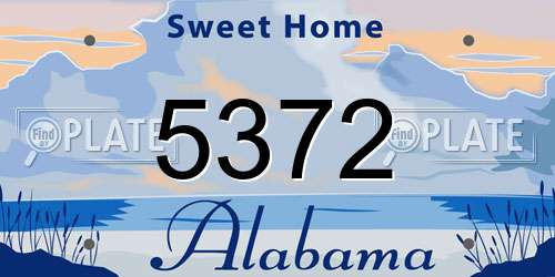 5372 Alabama License Plate