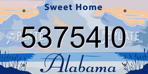 53754I0 Alabama License Plate