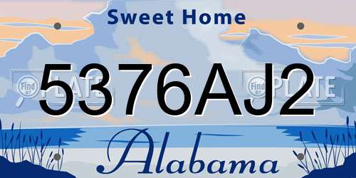 5376AJ2 Alabama License Plate