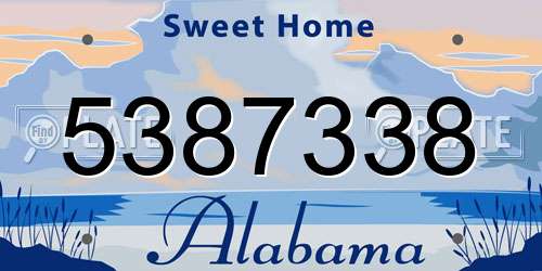 5387338 Alabama License Plate