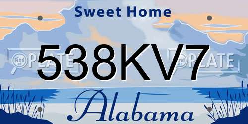 538KV7 Alabama License Plate