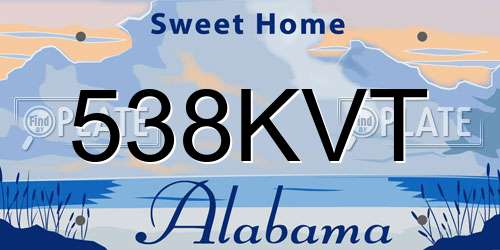 538KVT Alabama License Plate