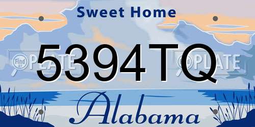 5394TQ Alabama License Plate
