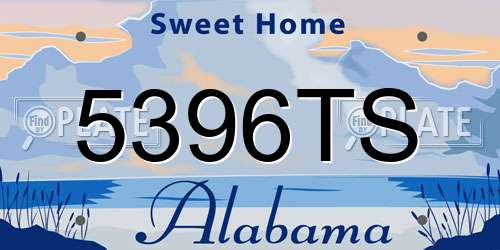 5396TS Alabama License Plate