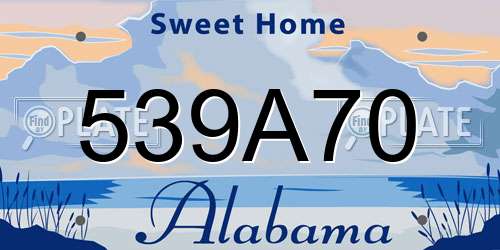 539A70 Alabama License Plate