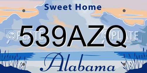 539AZQ Alabama License Plate