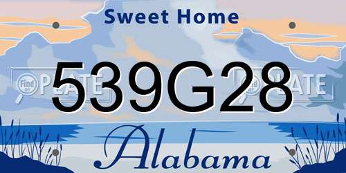 539G28 Alabama License Plate