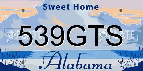 539GTS Alabama License Plate