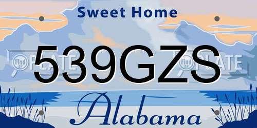 539GZS Alabama License Plate