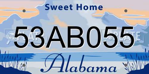 53AB055 Alabama License Plate