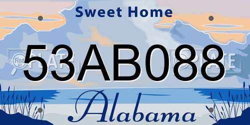 53AB088 Alabama License Plate