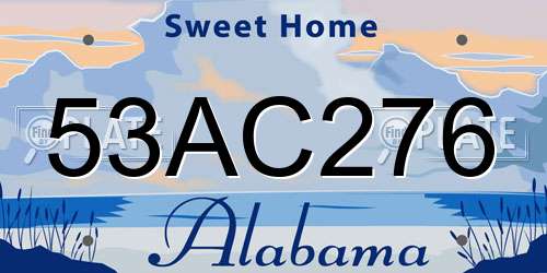 53AC276 Alabama License Plate