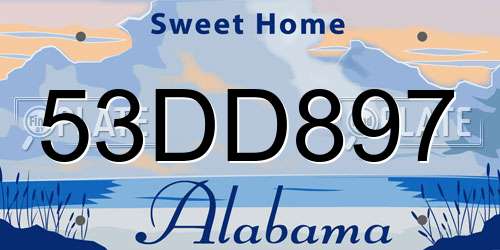 53DD897 Alabama License Plate
