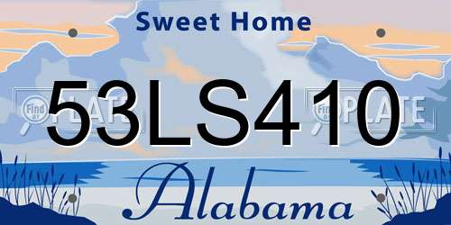 53LS410 Alabama License Plate