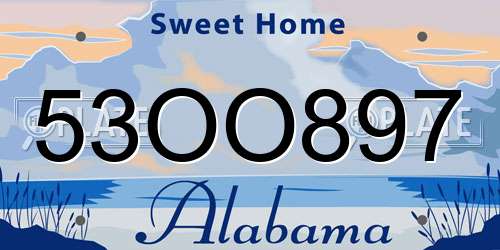 53OO897 Alabama License Plate