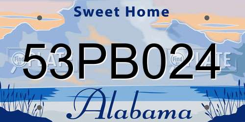 53PB024 Alabama License Plate