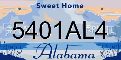 5401AL4 Alabama License Plate