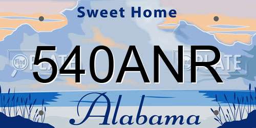 540ANR Alabama License Plate