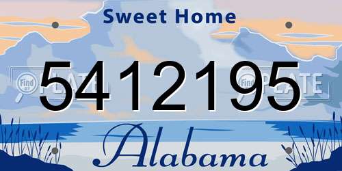 5412195 Alabama License Plate