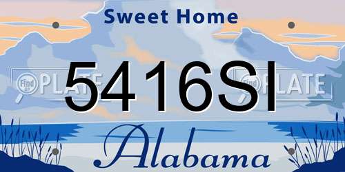 5416SI Alabama License Plate