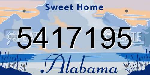 5417195 Alabama License Plate