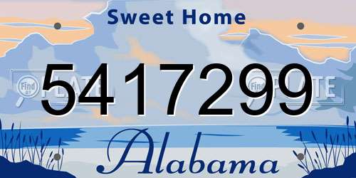 5417299 Alabama License Plate