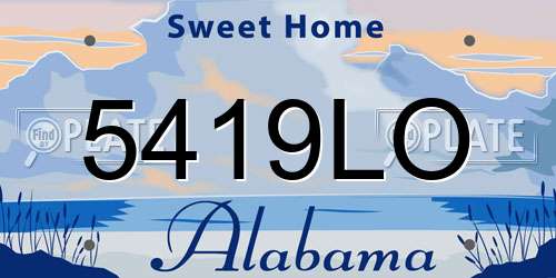 5419LO Alabama License Plate