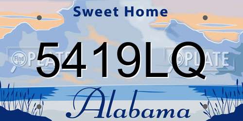 5419LQ Alabama License Plate