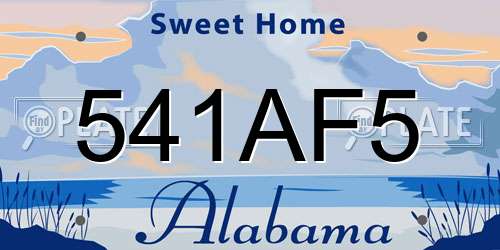 541AF5 Alabama License Plate